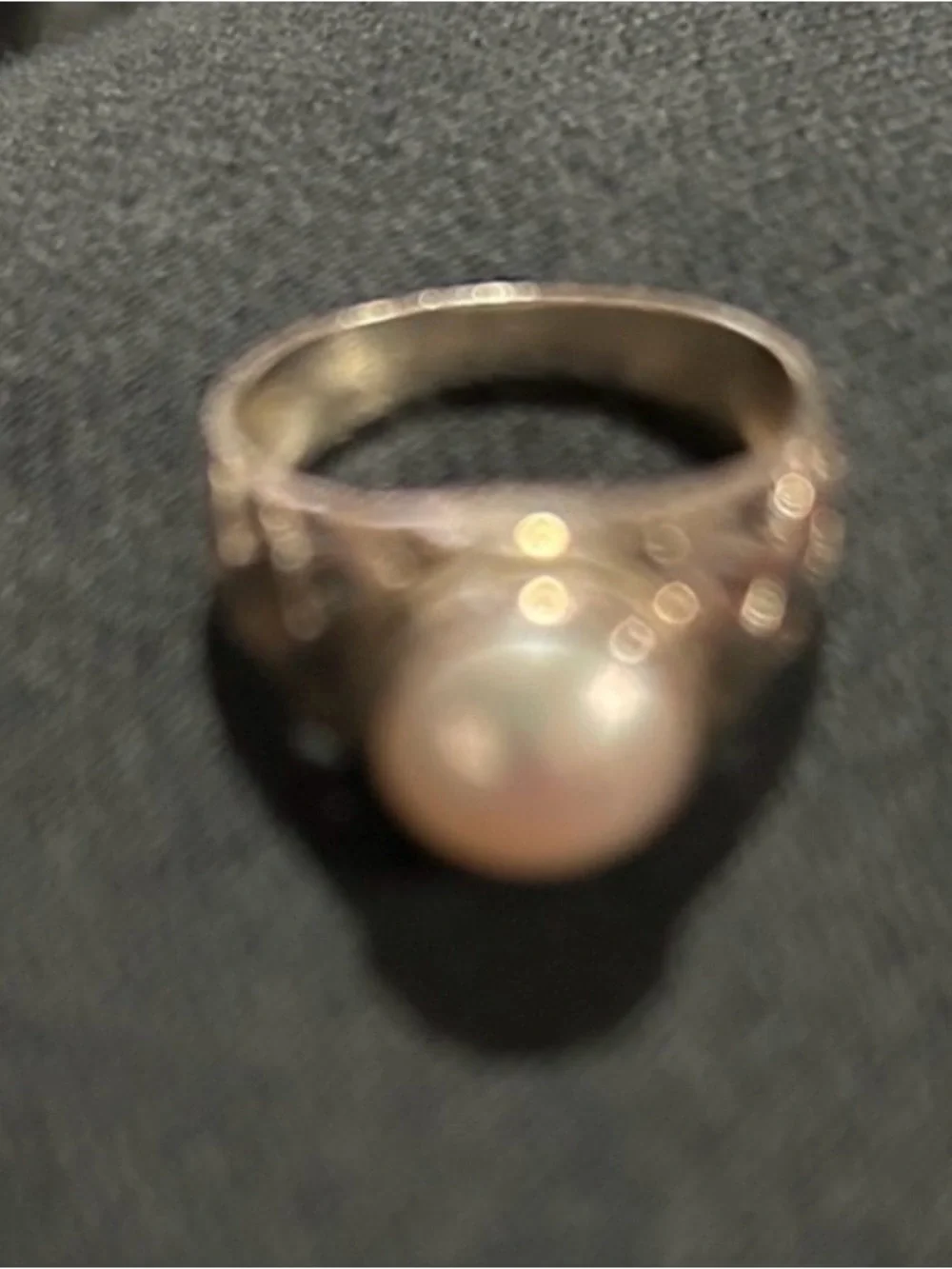 Macys Size 8 Sterling Silver Elegant Pearl Ring